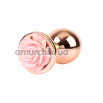 Анальна пробка з рожевою трояндою Matrix Mont Spark Rose Anal Plug M, золота - Фото №1