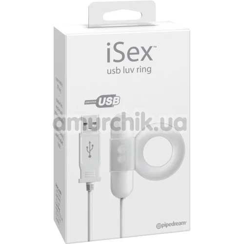 Віброкільце iSex Usb Luv ​​Ring, біле