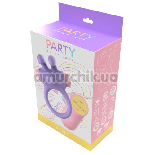 Виброкольцо для члена Party Color Toys Riny, фиолетовое