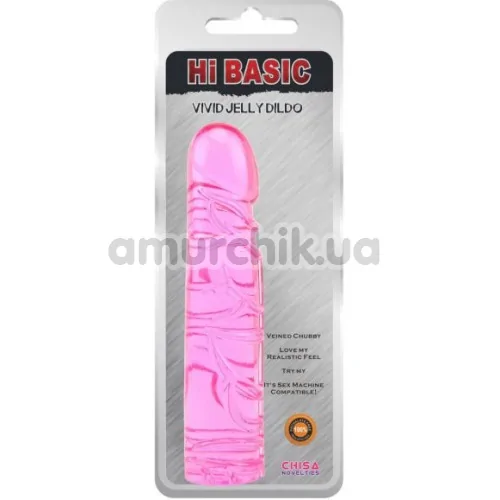 Фалоімітатор Hi Basic Vivid Jelly Dildo, рожевий