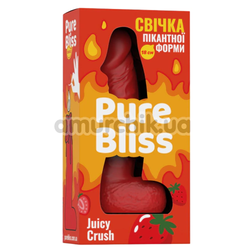 Свічка у вигляді пеніса Pure Bliss Big Juicy Crush - полуниця, червона