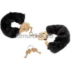 Наручники с мехом Fetish Fantasy Gold Deluxe Furry Cuffs, черно-золотые - Фото №1
