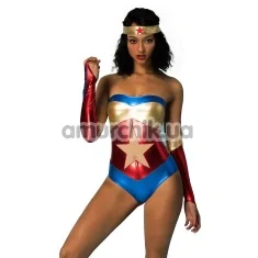 Костюм Чудо-Женщины JSY Sexy Lingerie Wonder Woman: боди + перчатки + украшение для головы - Фото №1