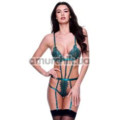 Боді Sexy Strappy Lace Teddy with Garters, зелене - Фото №1