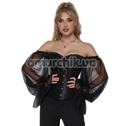 Корсет Star Night Off Shoulder Long Sleeves Corset, черный - Фото №1