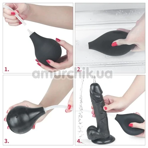 Фаллоимитатор с эякуляцией Squirt Extreme 9, черный
