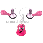 Вакуумные стимуляторы для сосков с вибрацией Crazy Beauty Vibrating Nipple Sucker, розовые - Фото №1