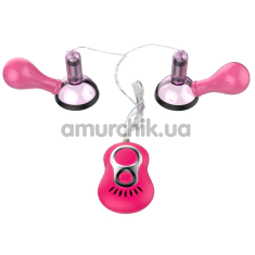 Вакуумные стимуляторы для сосков с вибрацией Crazy Beauty Vibrating Nipple Sucker, розовые - Фото №1