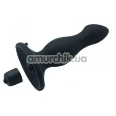 Анальная пробка с вибрацией Butt Plug With Sunction Cup, черная - Фото №1