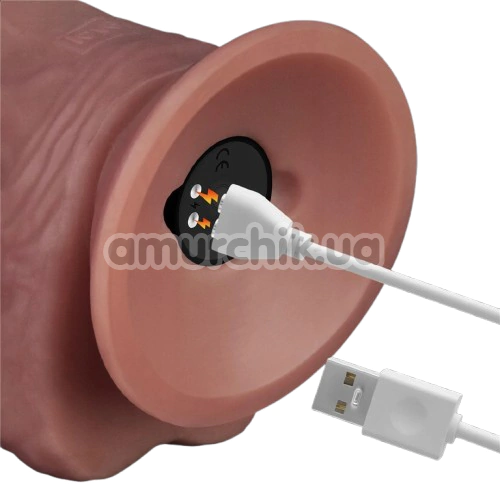 Вибратор Lovetoy Dual Density Power Cock 9, коричневый