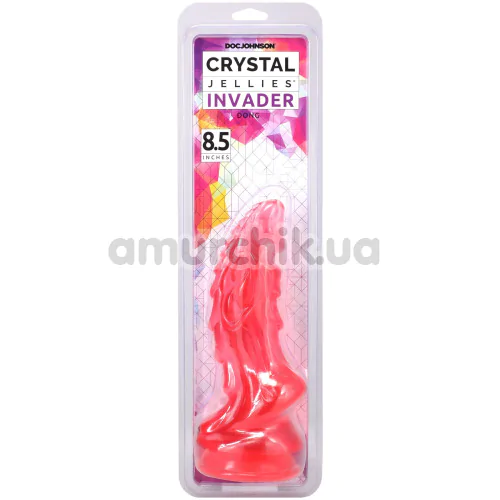 Фаллоимитатор Doc Johnson Crystal Jellies Invader 8.5, красный