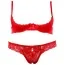 Комплект Cottelli Collection Lingerie Half-cup Bra Set червоний: бюстгальтер + трусики-стринги - Фото №1