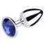 Анальна пробка з синім кристалом SWAROVSKI Silver Sapphire Big, срібна