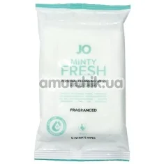Салфетки для интимной гигиены JO Minty Fresh - мята, 12 шт. - Фото №1