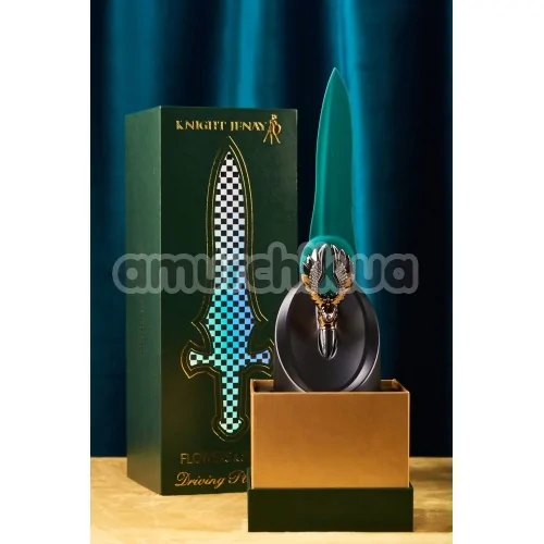 Вибратор Knight Jenay Flowers & Sword, зеленый