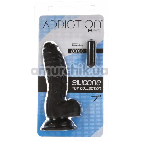 Фалоімітатор + віброкуля Addiction Ben 7, чорний