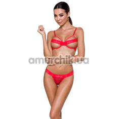 Комплект Passion Free Your Senses Kyouka Set, червоний: бюстгальтер + трусики-стрінги - Фото №1