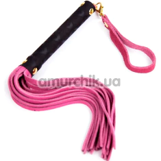 Флоггер DS Fetish Suede Flogger S, розово-черный - Фото №1