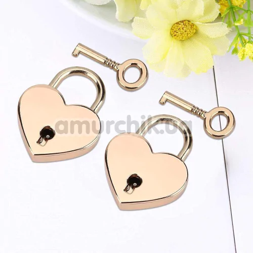 Набор из 2 замков с ключами Liebe Seele Heart-Shaped Lock, золотой
