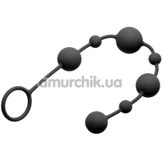 Анальная цепочка GreyGasms Linger Graduated Silicone Anal Beads, черная - Фото №1