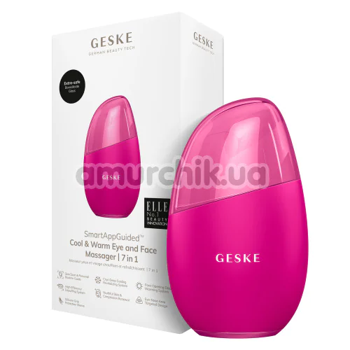 Массажер для глаз и лица Geske Cool & Warm Eye and Face Massager 7 in 1, ярко-розовый