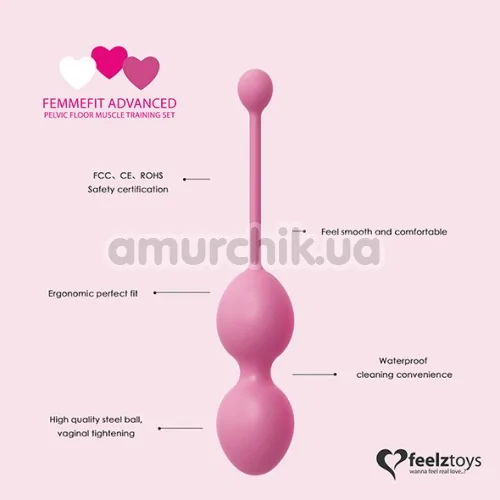 Набір вагінальних кульок FemmeFit Advanced, рожевий