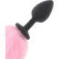 Анальная пробка с розовым хвостом и подсветкой Taboom Led Unicorn Tail, черная - Фото №3