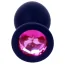 Анальна пробка із рожевим кристалом Exclusivity Jewellery Silicon Plug M, чорна - Фото №2