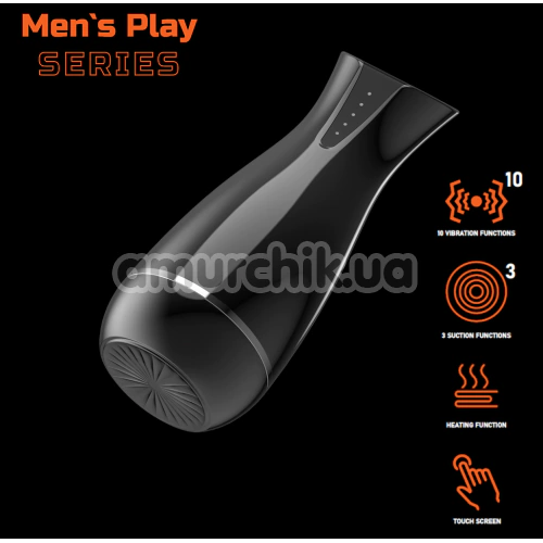 Мастурбатор з вібрацією і підігрівом Men's Play Vacuum Male Masturbator B6, чорний