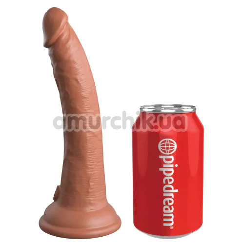 Страпон King Cock Elite Comfy Silicone Body Dock Kit 7, коричневий