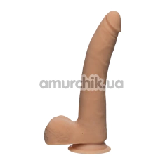 Фалоімітатор The D Dual Density Realistic D Slim 9 Inch With Balls, тілесний - Фото №1