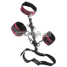 Ошейник с фиксаторами для рук Scandal Collar Body Restraint, черно-красный - Фото №1