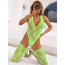 Комплект Star Night Sexy Sleeveless Floral Lace Set, салатовый: боди + чулки - Фото №9