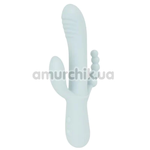 Анально-вагинально-клиторальный вибратор Good Vibes Only Sage, голубой