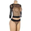Комплект Star Night Hollow Out Fishnet Lingerie Set, черный: топ + трусики-стринги - Фото №7