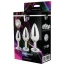Набір із 3 анальних пробок з прозорим кристалом Gleaming Love Silver Plug Set, срібний - Фото №5