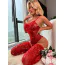 Комплект JSY Sexy Lingerie WW7238, красный: боди + чулки - Фото №7