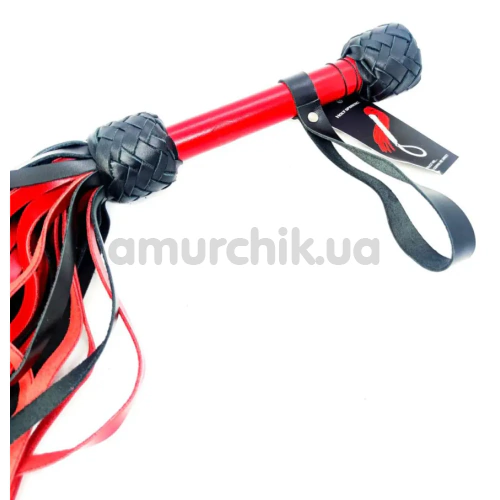 Флоггер Candy Hero Flog 35-53 Smooth Handle Leather, красно-черный
