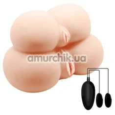 Искусственная вагина и анус с вибрацией Crazy Bull Dual Vagina And Ass 009136, телесная - Фото №1