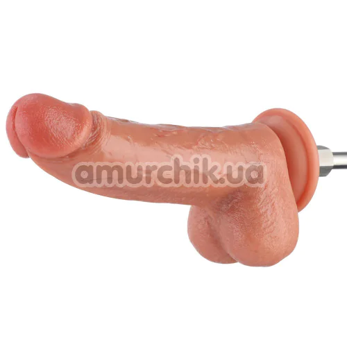 Фалоімітатор-насадка Hismith Dual-Density Dildo With Veins 8.25, тілесний