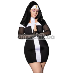 Костюм монашки JSY Sexy Lingerie P61130, чорний: сукня + головний убір - Фото №1