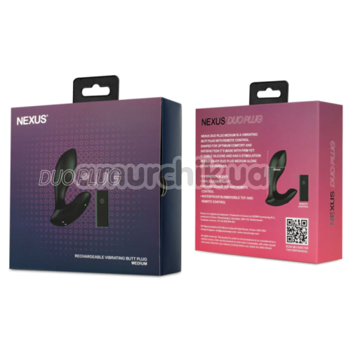 Анальная пробка с вибрацией Nexus Duo Plug Medium, черная