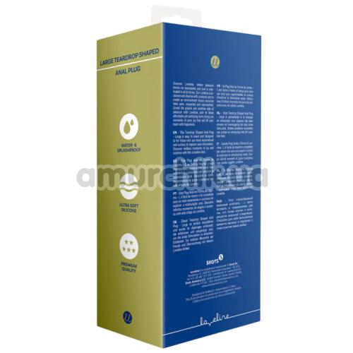 Анальная пробка Loveline Large Teardrop Shaped Anal Plug, синяя